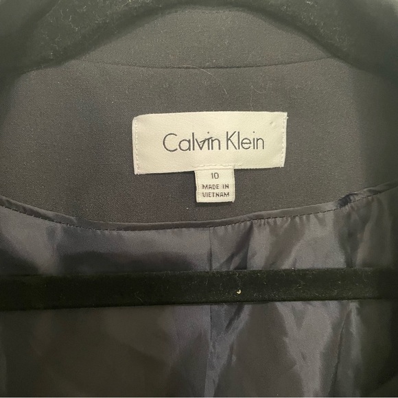 Calvin Klein Ladies Navy Lined Blazer Single Button Size 10 - Picture 2 of 8